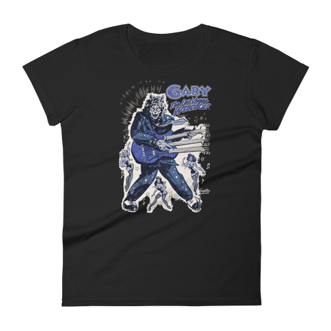 GARY THE WEREWOLF - Blue "Rockin' Gary" Women's Babydoll T-shirt in Various Colors