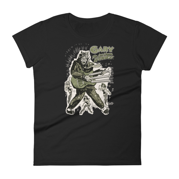 GARY THE WEREWOLF - Olive Green "Rockin' Gary" Women's Babydoll T-shirt in Various Colors