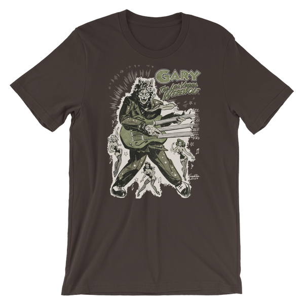 GARY THE WEREWOLF - Olive Green "Rockin' Gary" T-shirt in Various Colors