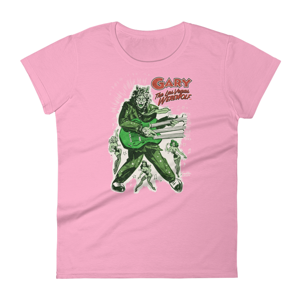 GARY THE WEREWOLF - Bright Green "Rockin' Gary" Women's Babydoll T-shirt in Various Colors