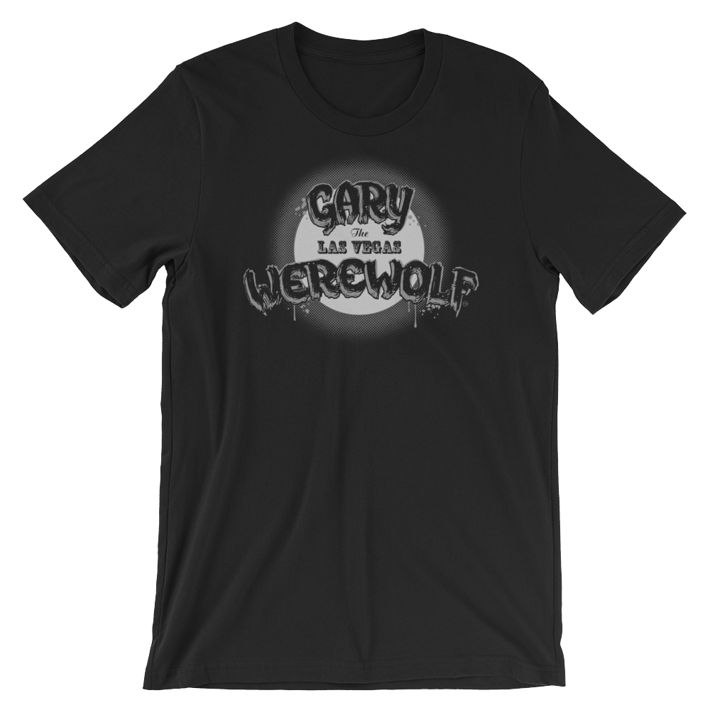 GARY THE WEREWOLF - B&W Moon Logo T-shirt in Black