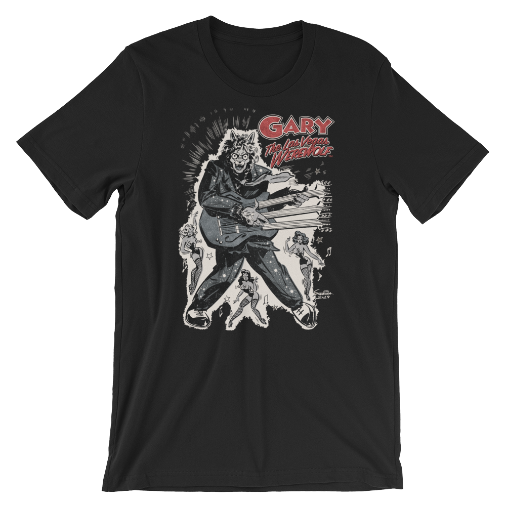 GARY THE WEREWOLF - Silver/Red "Rockin' Gary" T-shirt in Various Colors