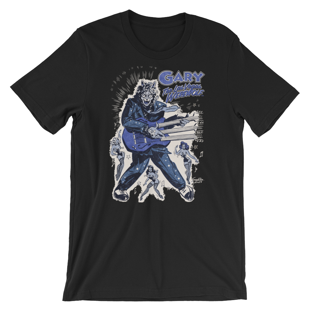 GARY THE WEREWOLF - Blue "Rockin' Gary" T-shirt in Various Colors