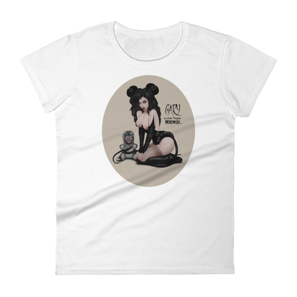 MADD ANTHONY/GARY THE WEREWOLF - Tan "Mistress Mouse" Women's Babydoll T-shirt in Various Colors