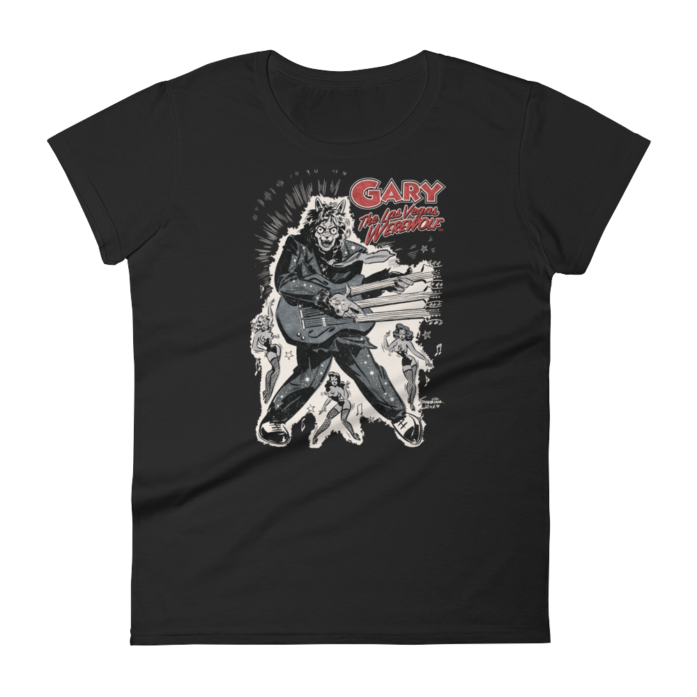 GARY THE WEREWOLF - Silver/Red "Rockin' Gary" Women's Babydoll T-shirt in Various Colors