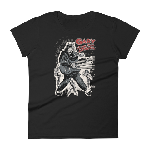 GARY THE WEREWOLF - Silver/Red "Rockin' Gary" Women's Babydoll T-shirt in Various Colors