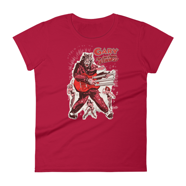 GARY THE WEREWOLF - Red "Rockin' Gary" Women's Babydoll T-shirt in Various Colors