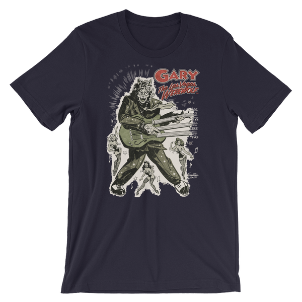 GARY THE WEREWOLF - Olive Green/Red "Rockin' Gary" T-shirt in Various Colors