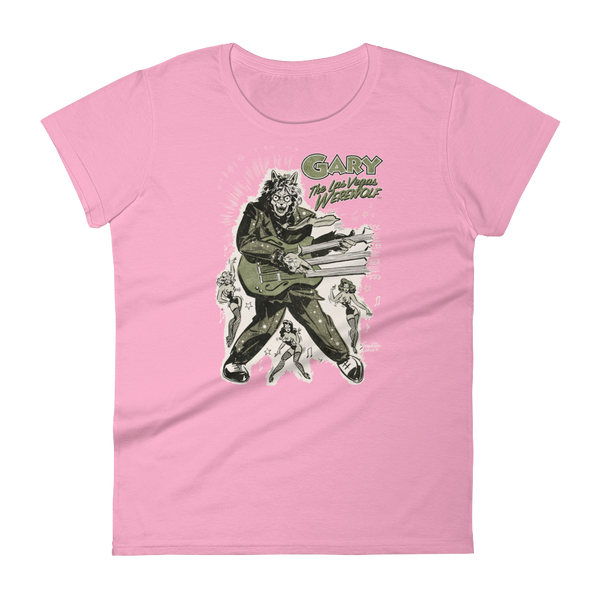 GARY THE WEREWOLF - Olive Green "Rockin' Gary" Women's Babydoll T-shirt in Various Colors