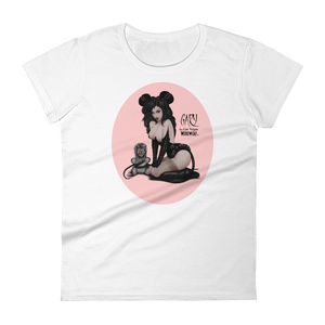 MADD ANTHONY/GARY THE WEREWOLF - Pink "Mistress Mouse" Women's Babydoll T-shirt in Various Colors