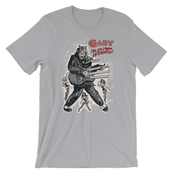 GARY THE WEREWOLF - Silver/Red "Rockin' Gary" T-shirt in Various Colors