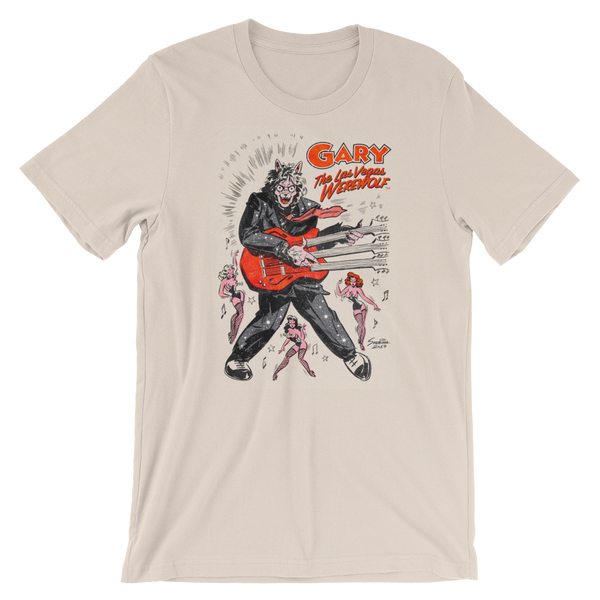 GARY THE WEREWOLF - Black/White/Red "Rockin' Gary" T-shirt in Various Colors