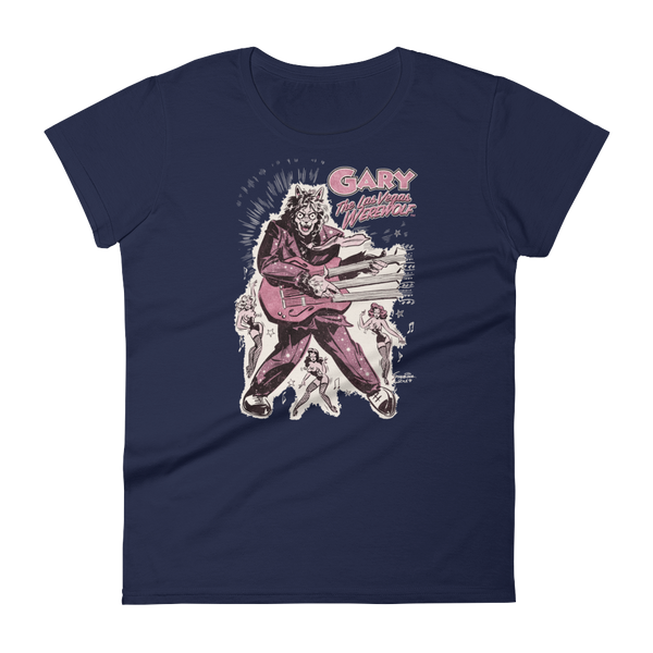 GARY THE WEREWOLF - Pink "Rockin' Gary" Women's Babydoll T-shirt in Various Colors