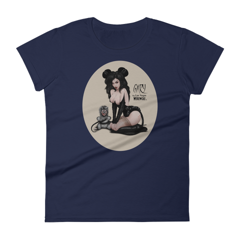 MADD ANTHONY/GARY THE WEREWOLF - Tan "Mistress Mouse" Women's Babydoll T-shirt in Various Colors