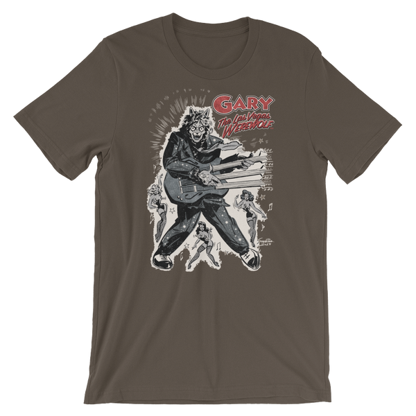 GARY THE WEREWOLF - Silver/Red "Rockin' Gary" T-shirt in Various Colors