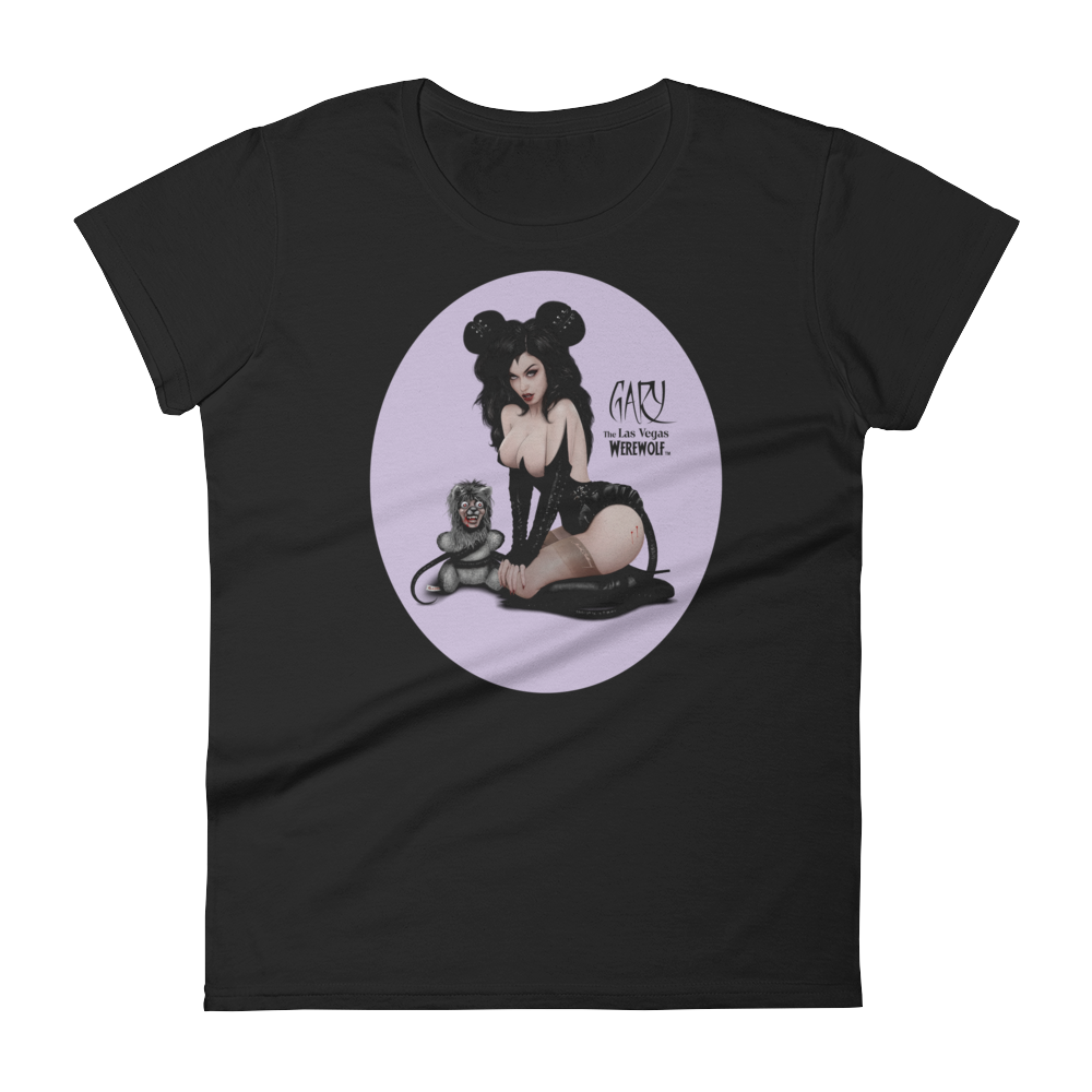 MADD ANTHONY/GARY THE WEREWOLF - Violet "Mistress Mouse" Women's Babydoll T-shirt in Black