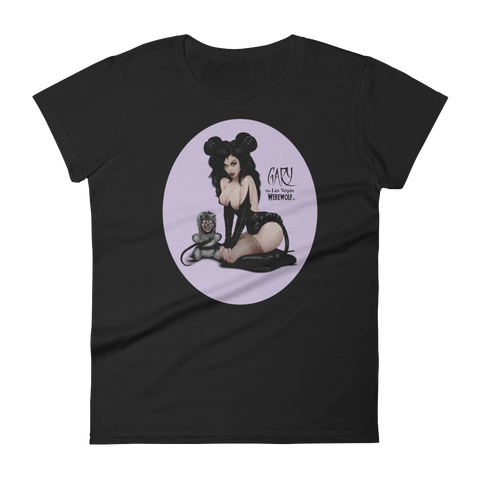 MADD ANTHONY/GARY THE WEREWOLF - Violet "Mistress Mouse" Women's Babydoll T-shirt in Black