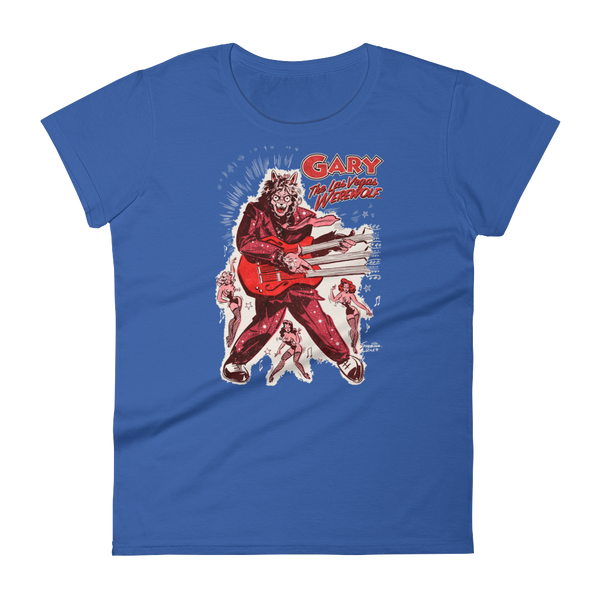 GARY THE WEREWOLF - Red "Rockin' Gary" Women's Babydoll T-shirt in Various Colors