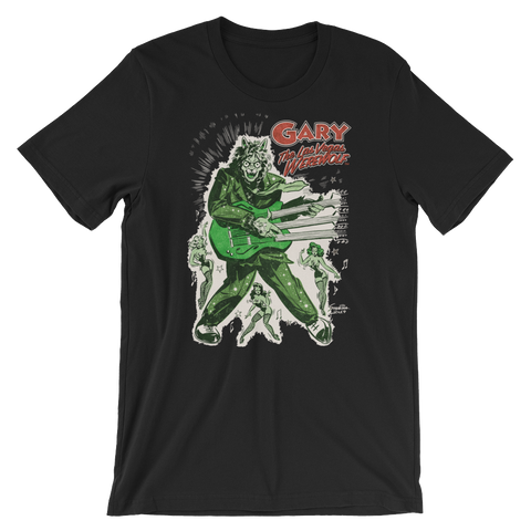 GARY THE WEREWOLF - Bright Green "Rockin' Gary" T-shirt in Various Colors