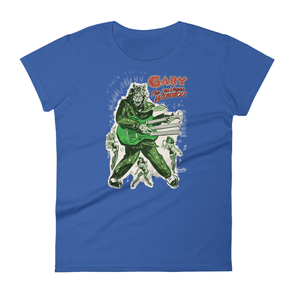 GARY THE WEREWOLF - Bright Green "Rockin' Gary" Women's Babydoll T-shirt in Various Colors