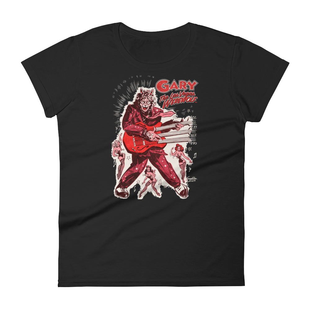 GARY THE WEREWOLF - Red "Rockin' Gary" Women's Babydoll T-shirt in Various Colors