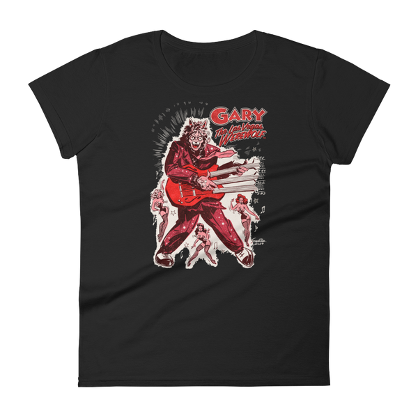 GARY THE WEREWOLF - Red "Rockin' Gary" Women's Babydoll T-shirt in Various Colors