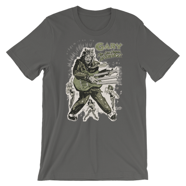 GARY THE WEREWOLF - Olive Green "Rockin' Gary" T-shirt in Various Colors