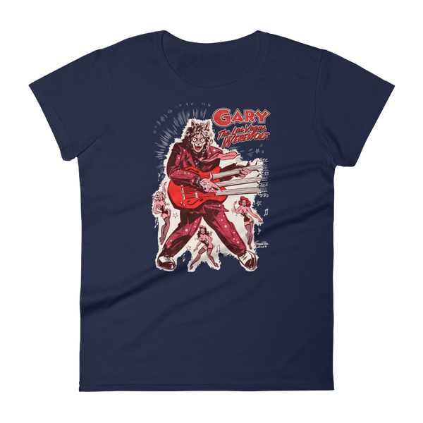 GARY THE WEREWOLF - Red "Rockin' Gary" Women's Babydoll T-shirt in Various Colors