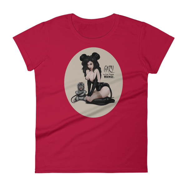 MADD ANTHONY/GARY THE WEREWOLF - Tan "Mistress Mouse" Women's Babydoll T-shirt in Various Colors