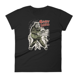 GARY THE WEREWOLF - Olive Green/Red "Rockin' Gary" Women's Babydoll T-shirt in Various Colors