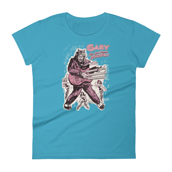 GARY THE WEREWOLF - Pink "Rockin' Gary" Women's Babydoll T-shirt in Various Colors