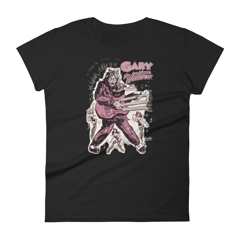 GARY THE WEREWOLF - Pink "Rockin' Gary" Women's Babydoll T-shirt in Various Colors