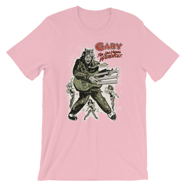 GARY THE WEREWOLF - Olive Green/Red "Rockin' Gary" T-shirt in Various Colors