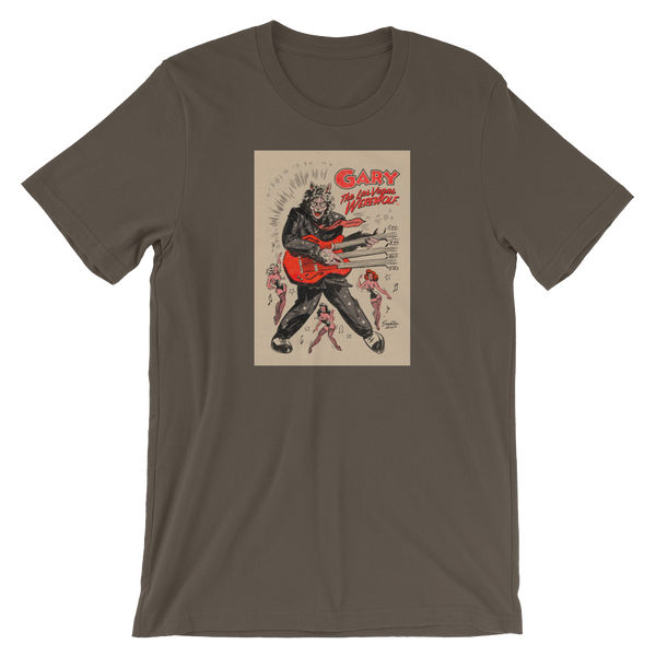 GARY THE WEREWOLF - Tan Original "Rockin’ Gary" T-Shirt in Various Colors