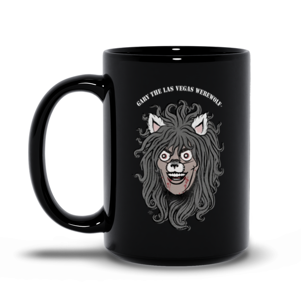 GARY THE WEREWOLF - Faded Gary Face Logo - Black Mugs