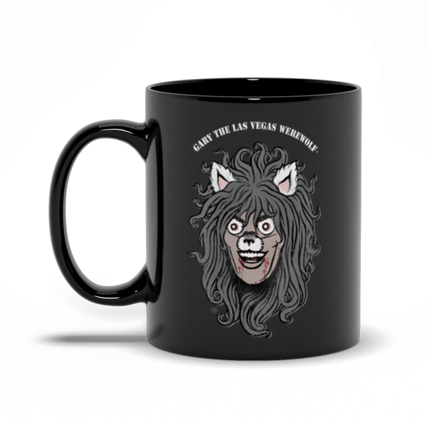 GARY THE WEREWOLF - Faded Gary Face Logo - Black Mugs