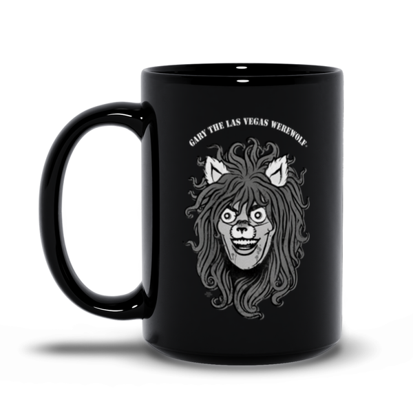 GARY THE WEREWOLF - B&W Gary Face Logo - Black Mugs