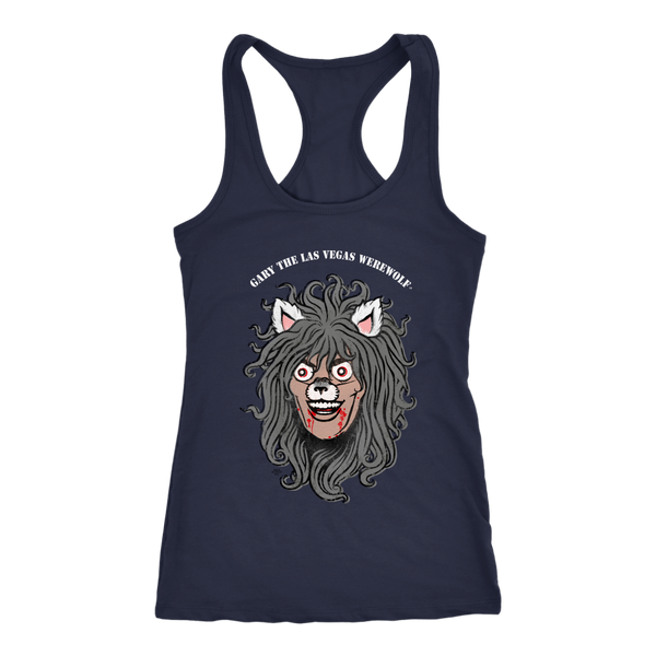 GARY THE WEREWOLF - Orig. Gary Face Logo - Racerback Tank Top in Dark Colors