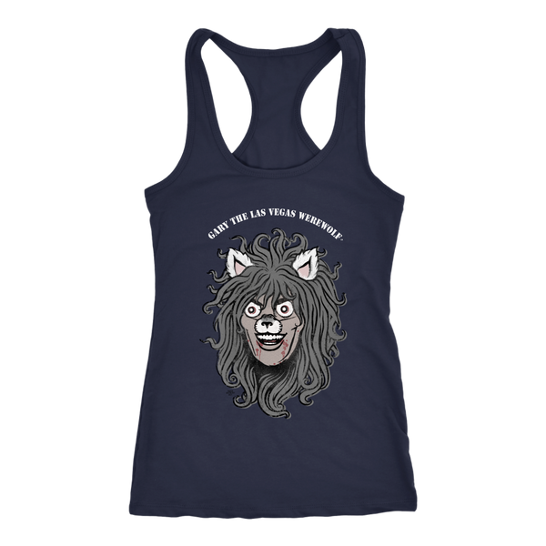 GARY THE WEREWOLF - Faded Gary Face Logo - Racerback Tank Top in Dark Colors