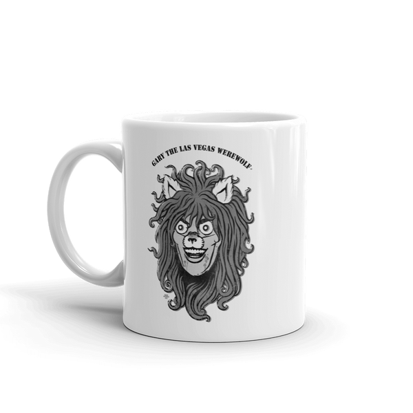 GARY THE WEREWOLF - B&W Gary Face Logo - White Mug