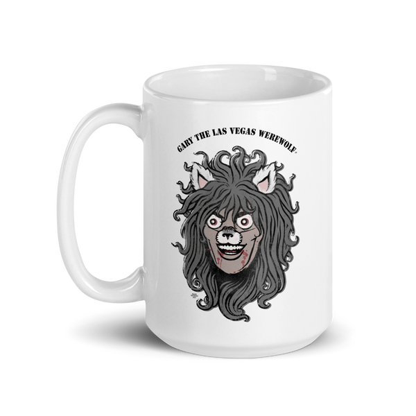 GARY THE WEREWOLF - Faded Gary Face Logo - White Mug