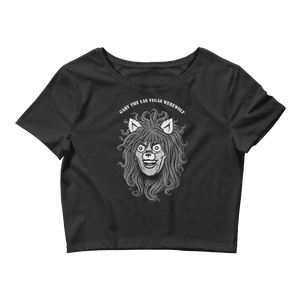 GARY THE WEREWOLF - B&W Gary Face Logo - Crop Tee in Black