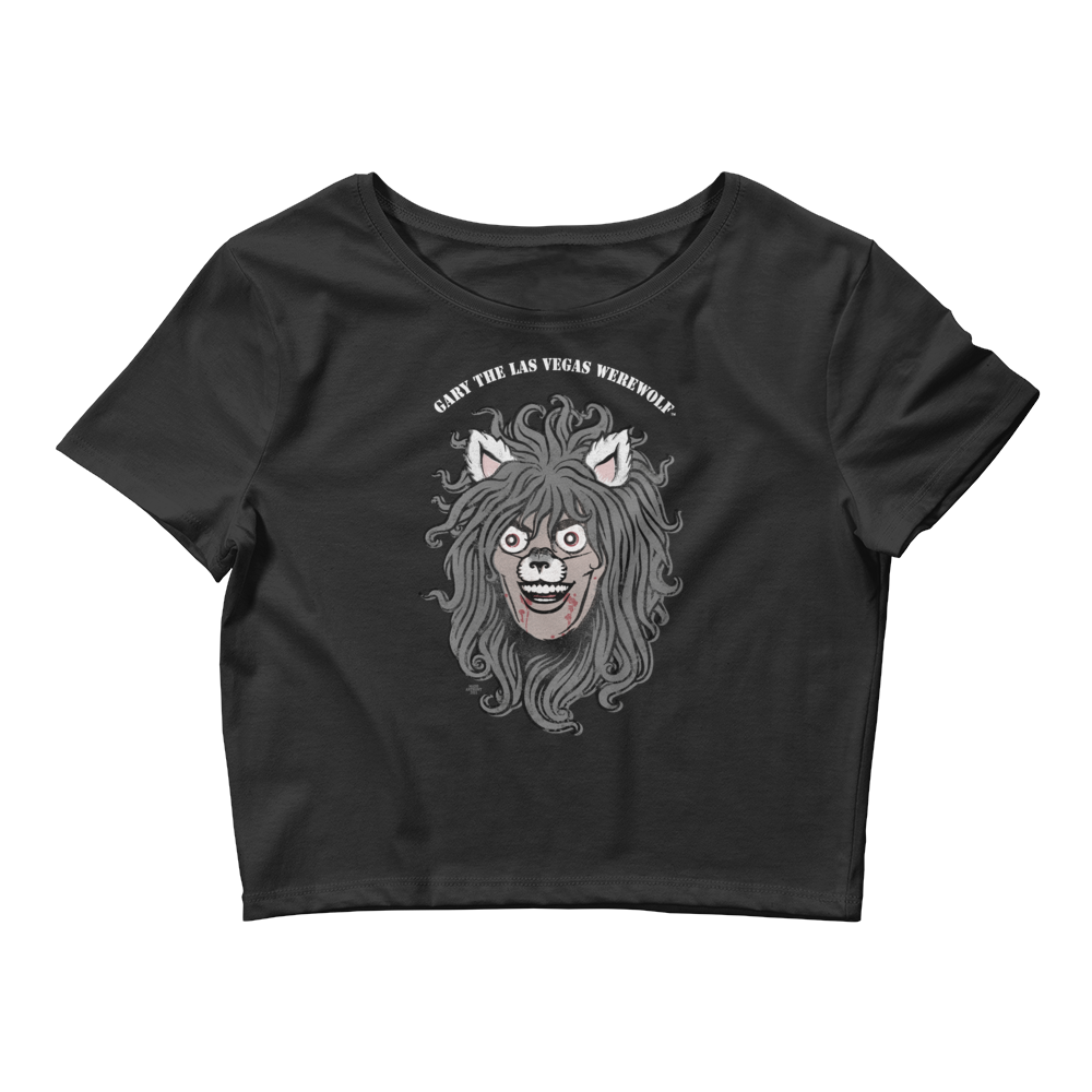 GARY THE WEREWOLF - Faded Gary Face Logo - Crop Tee in Dark Colors