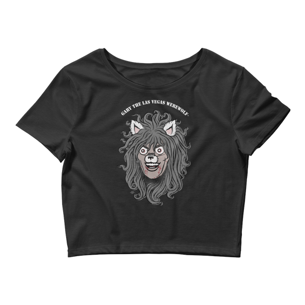 GARY THE WEREWOLF - Faded Gary Face Logo - Crop Tee in Dark Colors