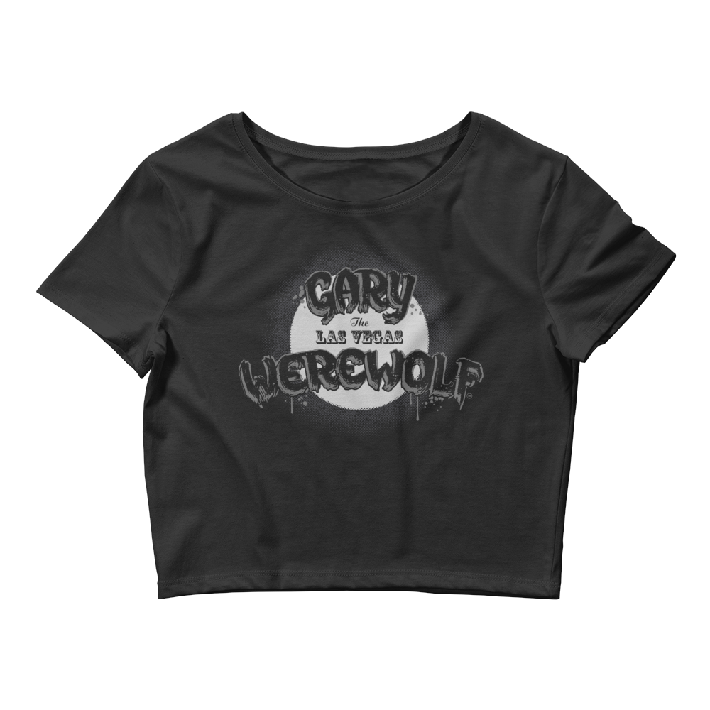 GARY THE WEREWOLF - B&W Moon Logo - Women’s Crop Tee