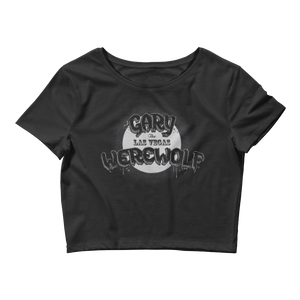 GARY THE WEREWOLF - B&W Moon Logo - Women’s Crop Tee