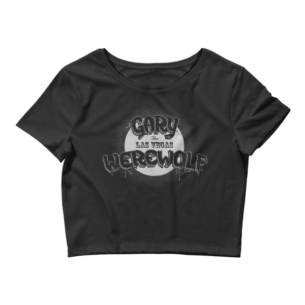 GARY THE WEREWOLF - B&W Moon Logo - Women’s Crop Tee