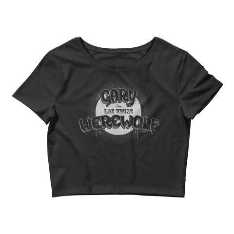 GARY THE WEREWOLF - B&W Moon Logo - Women’s Crop Tee