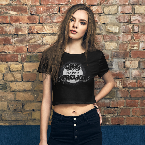 GARY THE WEREWOLF - B&W Moon Logo - Women’s Crop Tee