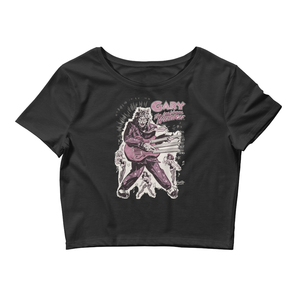 GARY THE WEREWOLF - Pink Rockin' Gary - Women’s Crop Tee